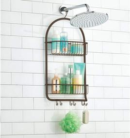 img 3 attached to Stay Organized In Style With MDesign Extra Wide Hanging Shower Caddy Storage Organizer