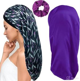 img 4 attached to 🎀 Satin Bonnet Braids Bonnets Hairband: Optimal Personal Care for Your Hair