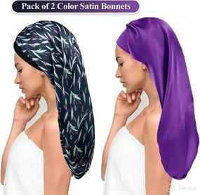 img 3 attached to 🎀 Satin Bonnet Braids Bonnets Hairband: Optimal Personal Care for Your Hair