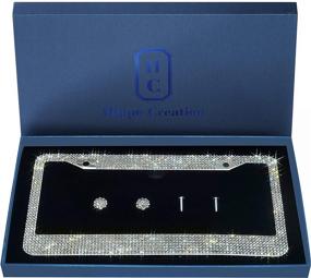 img 4 attached to Handcrafted Rhinestone Premium Stainless Anti Theft Exterior Accessories ~ License Plate Covers & Frames