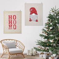 рождественский гобелен в стиле фольклор для эстетики спальни, настенное украшение в стиле бохо для гостиной, набор из 2 современных богемных гобеленов для декора фермерского дома, 16 на 20 дюймов, рождественская настенная подвеска из 100% хлопка логотип