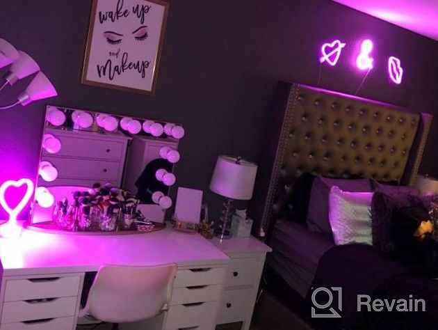 img 1 attached to Heart Shaped LED Neon Sign With Base For Room Decor And Mother'S Day Gift - Neon Heart Light Night Light For Bedroom review by John Maskirta