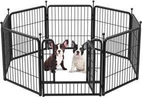 img 4 attached to 🐶 FXW Dog Pen: Heavy Duty 8-Panel Metal Enclosure for Small Dogs, Puppies, Rabbits, Ducks - Perfect for RV Camping and Play Yard