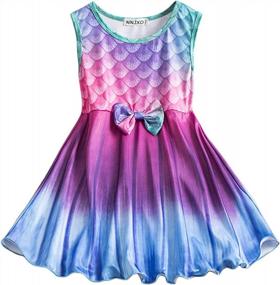 img 4 attached to Baby Girls Sleeveless Mermaid Tunic Dress Princess Party Sundress Summer Casual