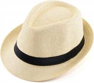 faleto summer unisex panama straw fedora hat with short brim for beach and sun protection, classic style logo