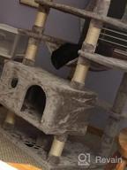 img 1 attached to Bewishome Light Grey Cat Tree Condo With Multiple Perches, Houses, Hammock, And Sisal Scratching Posts - Large Kitty Tower Furniture And Activity Center For Kitten Play And Lounging (Model MMJ03G) review by Juan Lukas