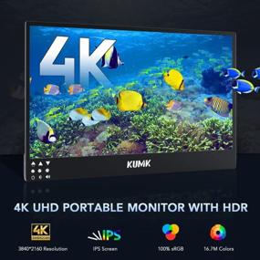 img 3 attached to 🔊 KUMK Portable 4K Monitor with Eye Care, Flicker-Free Display, Built-In Speakers, 3840X2160P, Wall Mountable, 133UCJ