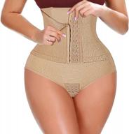 flatter your figure with women's adjustable waist trainer and control shapewear with butt lifting panty logo