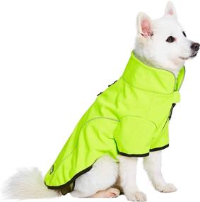 img 2 attached to 🧥 Blueberry Pet Neon Yellow Dog Jacket: Windproof, Waterproof & Reflective, Size 16, Back Length 17", Warm & Lightweight Winter Coat for Dogs