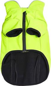 img 3 attached to 🧥 Blueberry Pet Neon Yellow Dog Jacket: Windproof, Waterproof & Reflective, Size 16, Back Length 17", Warm & Lightweight Winter Coat for Dogs