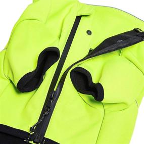 img 1 attached to 🧥 Blueberry Pet Neon Yellow Dog Jacket: Windproof, Waterproof & Reflective, Size 16, Back Length 17", Warm & Lightweight Winter Coat for Dogs