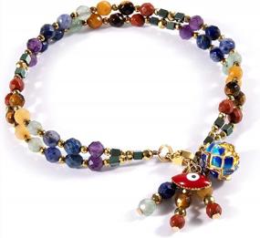 img 4 attached to Unlock Your Inner Balance With Our 7 Chakra Healing Bracelet For Women - Real Stone Beaded Jewelry For Anxiety, Meditation And Yoga
