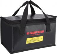 engpow fireproof explosionproof lipo safe bag for lipo battery storage and charging,large space fire and water resistant lipo battery guard with double zipper (260x130x150mm) (black) logo