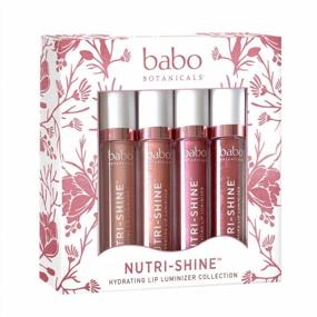 img 1 attached to 💋 Babo Botanicals Organic Nutri-Shine Luminizer Vegan Lip Gloss Set - 4 Count (Pack of 1): A Natural Gift for Perfect Lips