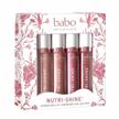 💋 babo botanicals organic nutri-shine luminizer vegan lip gloss set - 4 count (pack of 1): a natural gift for perfect lips logo