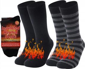 img 4 attached to Heavy Thermal Socks For Women And Men, Thick Insulated Cold Weather Crew Socks 1/2 Pair By RTZAT