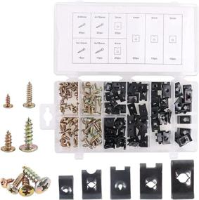 img 4 attached to 🚪 SAE Interior Door Panel U-Clip U Nut and Screw Assortment Kit - 170Pcs for Car Dash