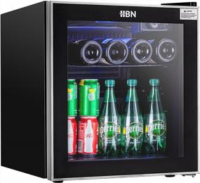 img 4 attached to HBN Mini Beverage Refrigerator - 1.6Cu Ft/ 60 Can Beverage Cooler With Glass Door & Adjustable Shelves For Soda, Beer, Wine - Freestanding Beverage Fridge For Home, Bar, Office