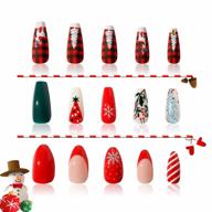 long press on nails - 76 pcs of long fake nails with unique acrylic designs for women and girls, diy nail art with nail glue for hand decoration, miraga brand logo