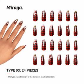 img 1 attached to Длинный пресс на ногтях - 76 шт. длинных накладных ногтей с уникальным акриловым дизайном для женщин и девочек, DIY Nail Art с клеем для ногтей для украшения рук, бренд Miraga