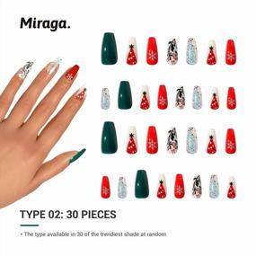 img 2 attached to Long Press On Nails - 76 Pcs Of Long Fake Nails With Unique Acrylic Designs For Women And Girls, DIY Nail Art With Nail Glue For Hand Decoration, Miraga Brand