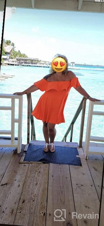 img 1 attached to Plus Size Off-Shoulder Ruffle Mini Swing Dress For Women - ROSIANNA review by Joshua Huan