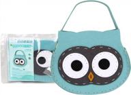 ggomaart sewing kit for kids diy art craft hand stitch play set has safety needle thread harmless felt cloth button instruction for beginner young and little girl boy - owl logo