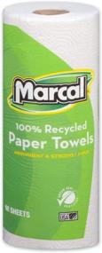 img 1 attached to 🧻 100% Recycled Paper Towels - 2-Ply, 11"x9" - 60 Sheets, White - Absorbent - 1 Roll