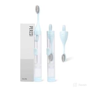 img 4 attached to 🪥 Perzsi Toothbrush with Built-in Toothpaste: Compact and Foldable for on-the-go Dental Care