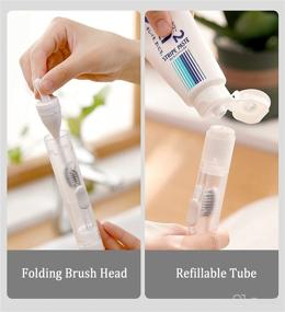 img 2 attached to 🪥 Perzsi Toothbrush with Built-in Toothpaste: Compact and Foldable for on-the-go Dental Care