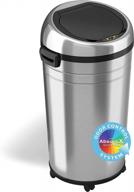 itouchless glide 23 gallon sensor trash can with wheels and odor control system - 87 liter automatic bin for kitchen and office (battery or ac adapter powered) - stainless steel (23 gal) logo