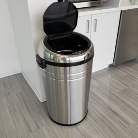 img 1 attached to ITouchless Glide 23 Gallon Sensor Trash Can With Wheels And Odor Control System - 87 Liter Automatic Bin For Kitchen And Office (Battery Or AC Adapter Powered) - Stainless Steel (23 Gal)