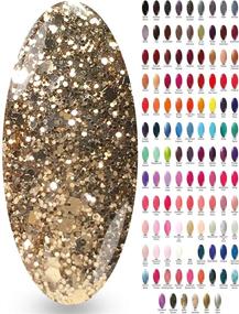 img 4 attached to NYK1 Nailac Aztec Gold Glitter Diamond Gel Polish - Luxurious Sparkling Soak Off Colour For Gel Nail Lamps, Perfect For All Seasons And A Top Bestseller