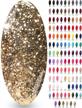 nyk1 nailac aztec gold glitter diamond gel polish - luxurious sparkling soak off colour for gel nail lamps, perfect for all seasons and a top bestseller logo
