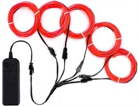 img 4 attached to ZITRADES Portable Battery Operated EL Wire Red Neon Lights Kit With 4 Modes For DIY Party Decoration, 5M X 1M