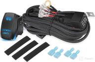 🚗 auto power plus light bar wiring harness with 5 pin rocker switch - 300w, 12v, 30a fuse, 40a relay - universal nylon 2 lead wiring harness kit for work light, off road driving, fog lights - ideal for boat trucks, atv, utv logo