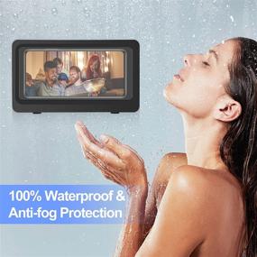 img 3 attached to 🚿 Waterproof Shower Phone Holder Wall Mount Case for Bathroom, Anti-Fog Touch Screen, Compatible with 4-7 Inch Cell Phones (Black)