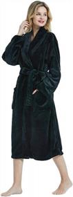img 3 attached to Luxurious HEARTNICE Women'S Hooded Fleece Robe - Soft Plush Bathrobe For Ultimate Comfort & Style!