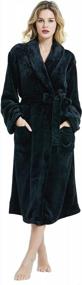 img 4 attached to Luxurious HEARTNICE Women'S Hooded Fleece Robe - Soft Plush Bathrobe For Ultimate Comfort & Style!