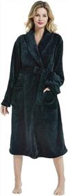 img 1 attached to Luxurious HEARTNICE Women'S Hooded Fleece Robe - Soft Plush Bathrobe For Ultimate Comfort & Style!