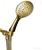 🚿 showermaxx elite series 6 spray settings 5 inch handheld shower head with extra long stainless steel hose - maxximize your shower experience in polished brass/gold finish logo