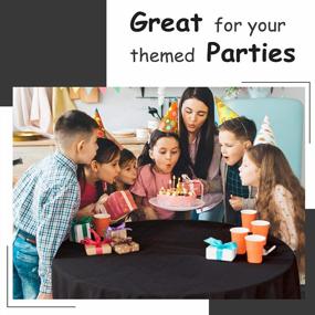 img 3 attached to 14 Pack Premium Black Plastic Tablecloth - 54" X 108", Disposable Rectangle Cover For Parties, Weddings