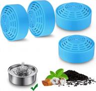 pet water fountain replacement filters - blue filter 4 pack for 2.0l/67oz automatic cat water fountain dispenser logo