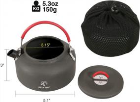 img 3 attached to REDCAMP Алюминиевый чайник для кемпинга - легкий чайник и кофейник с сумкой для переноски, доступны в размерах 0,8 л, 0,9 л и 1,4 л для приключений на открытом воздухе