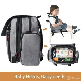 img 2 attached to Waterproof Baby Travel Booster Seat Backpack with Diaper Bag – Easy Clean Portable Toddler Feeding Cushion for Dining Table (Booster Seat & Backpack)
