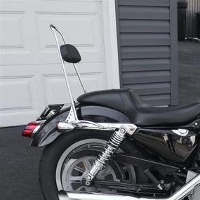 img 3 attached to 🔧 DSISIMO Chrome Detachable 20" Tall Sissy Bar with Backrest Pad | Compatible For 2004-2022 Sportster XL 883 1200 XL Models | Passenger Backrest Optimization