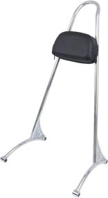 img 1 attached to 🔧 DSISIMO Chrome Detachable 20" Tall Sissy Bar with Backrest Pad | Compatible For 2004-2022 Sportster XL 883 1200 XL Models | Passenger Backrest Optimization