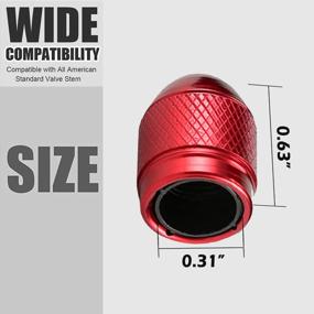 img 2 attached to 12-Pack Red/Bullet Tire Valve Stem Caps - Corrosion Resistant Plastic Lined Universal Covers For Car, Truck, Motorcycle & Bike