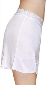 img 2 attached to Comfortable And Stylish Zylioo Mulberry Silk Lace Slip Shorts - Perfect For Everyday Wear
