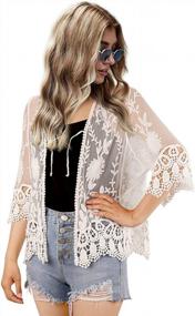 img 2 attached to Chic And Stylish: SMDPPWDBB Crochet Lace Half Sleeve Bolero Cardigan For Women